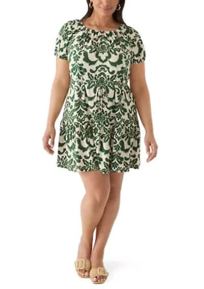 Plus Printed A-Line Dress