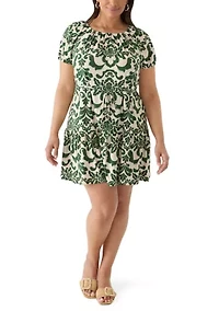 Plus Printed A-Line Dress