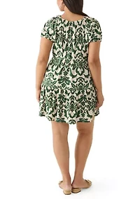 Plus Printed A-Line Dress