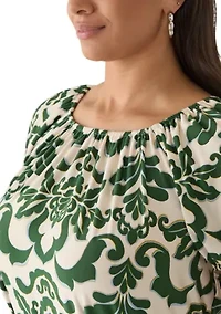 Plus Printed A-Line Dress