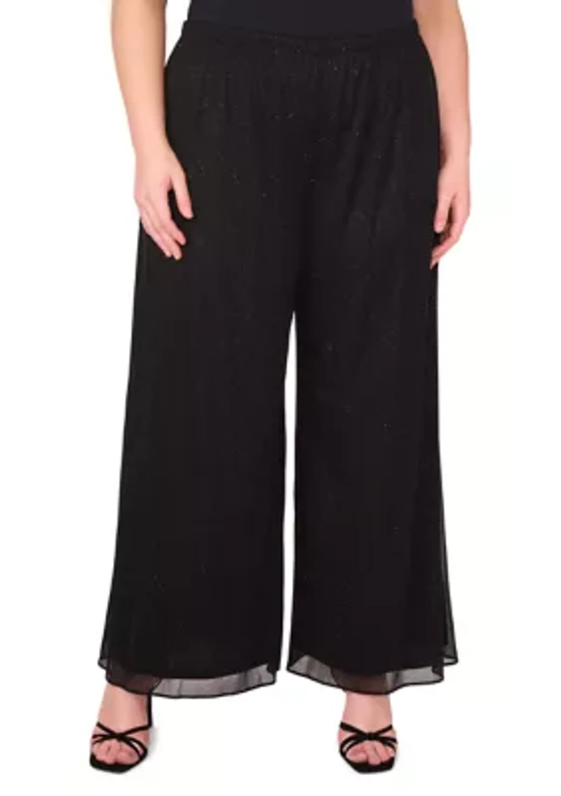 Plus Glitter Mesh Pants