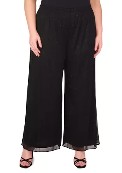 Plus Glitter Mesh Pants
