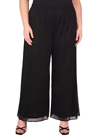 Plus Glitter Mesh Pants