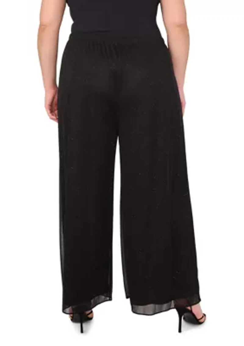 Plus Glitter Mesh Pants