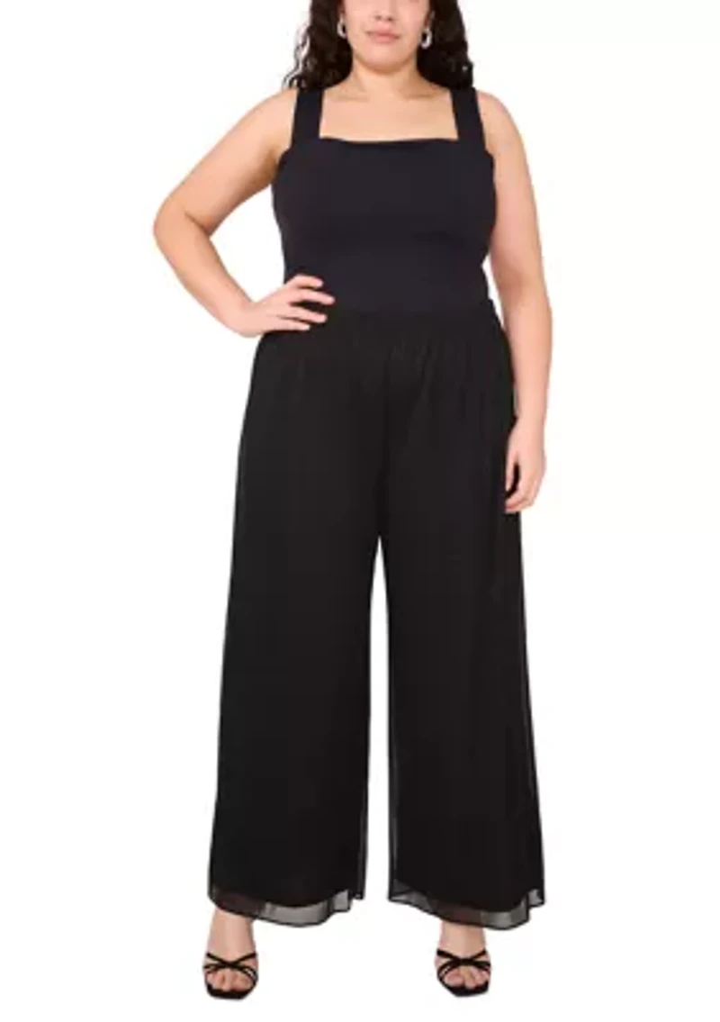 Plus Glitter Mesh Pants