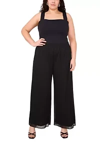 Plus Glitter Mesh Pants