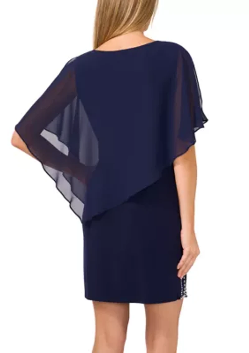 Women's Chiffon Capelet Dress