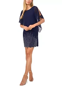 Women's Chiffon Capelet Dress