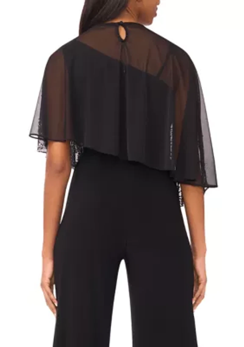 Women's Beaded Combo Sleeve Romper