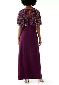 Women's Short Sleeve Mock Neck Print Dress