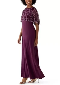 Women's Short Sleeve Mock Neck Print Dress