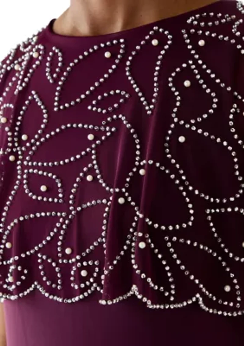 Women's Short Sleeve Mock Neck Print Dress