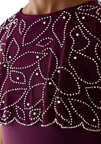 Women's Short Sleeve Mock Neck Print Dress