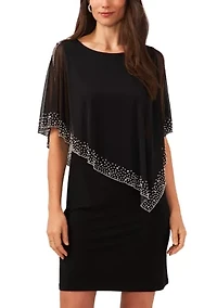 Women's Cape Sleeve Popover Chiffon Dress