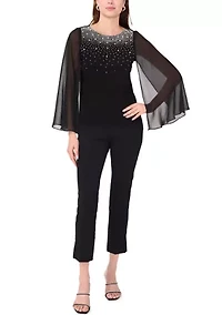Women's Pearl Embellished Solid Top