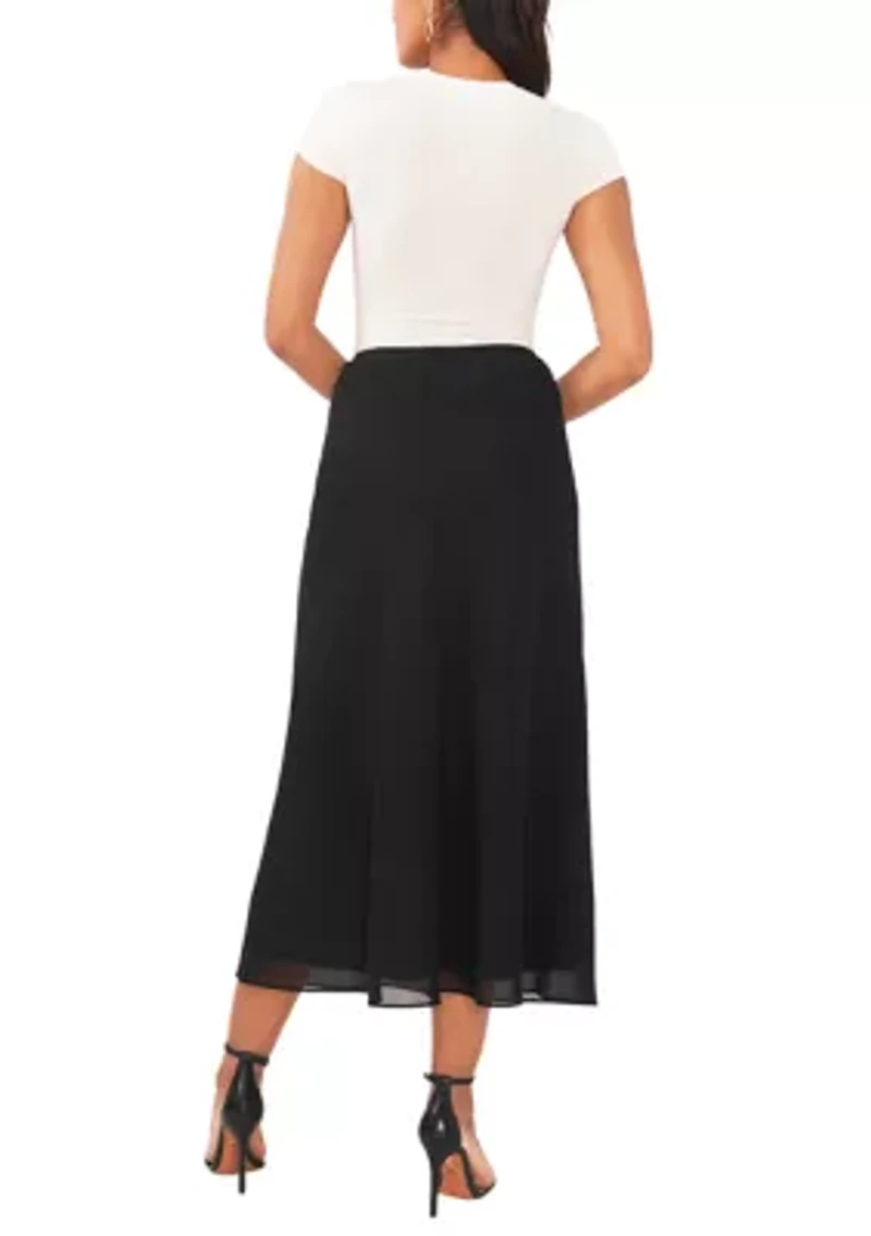 Women's A-Line Midi Chiffon Skirt
