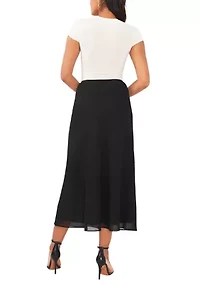 Women's A-Line Midi Chiffon Skirt