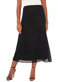 Women's A-Line Midi Chiffon Skirt