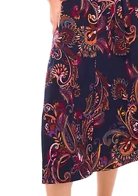 Women's Short Sleeve Tie Midi Dress