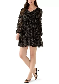 Women's Long Sleeve Tiered Mini Dress