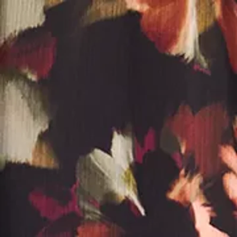 Women's Long Sleeve V-Neck Floral Print Chiffon Filia Dress