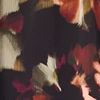 Women's Long Sleeve V-Neck Floral Print Chiffon Filia Dress