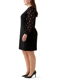 Plus Foil A-Line Dress