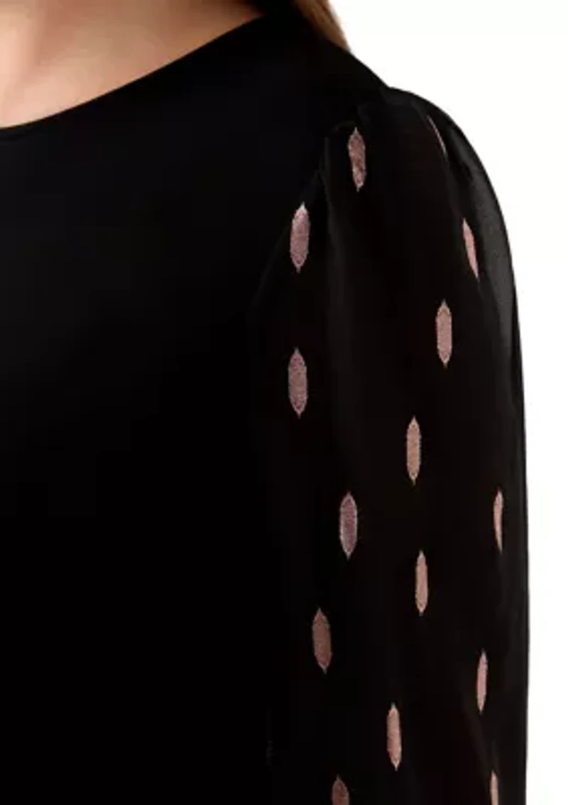 Plus Foil A-Line Dress