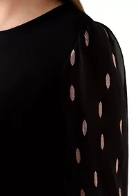 Plus Foil A-Line Dress