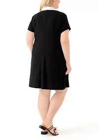 Plus Collared A-Line Dress