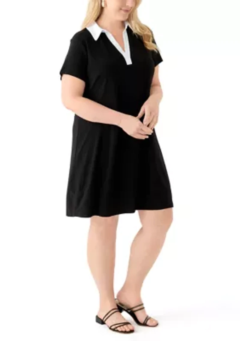 Plus Collared A-Line Dress
