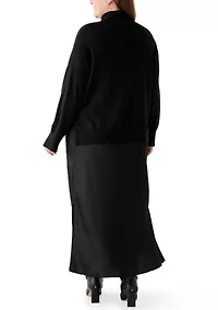 Plus Mock Neck A-Line Sweater
