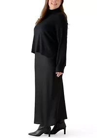 Plus Mock Neck A-Line Sweater