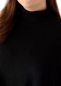 Plus Mock Neck A-Line Sweater