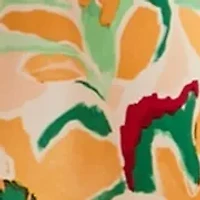 Plus Elbow Sleeve V-Neck Floral A-Line Dress