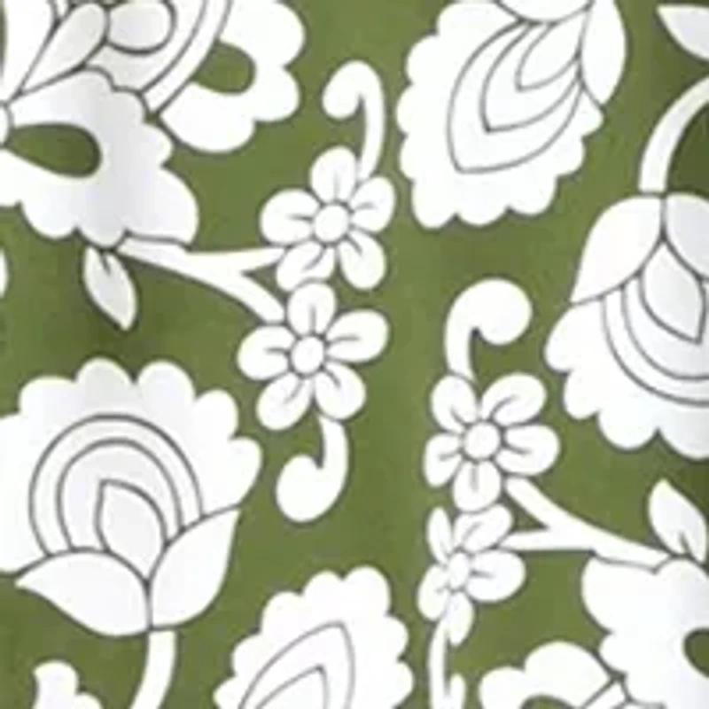 Plus Puff Sleeve V-Neck Printed Fit and Flare Dress