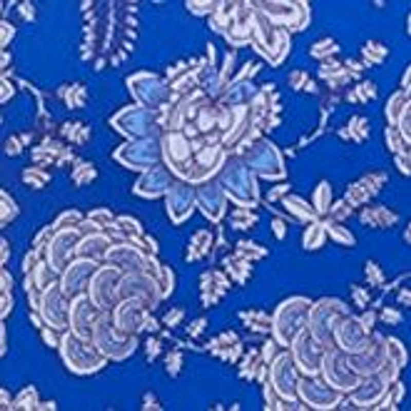 Plus Short Sleeve V-Neck Dot Paisley Chiffon Midi Fit and Flare Dress