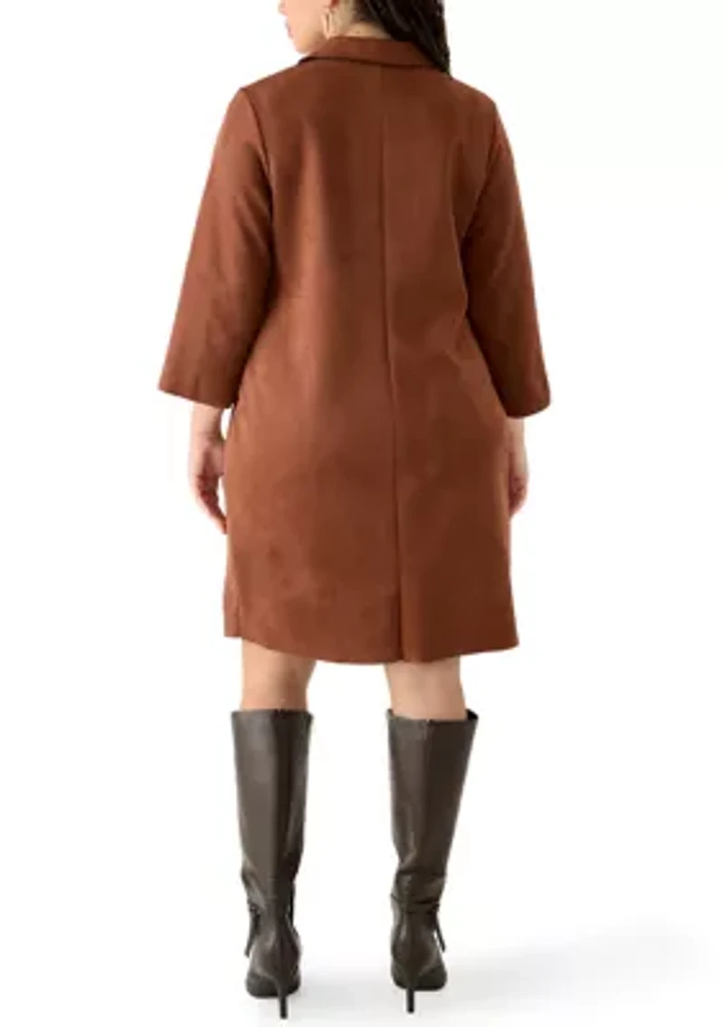 Plus Long Sleeve Pocket Dress