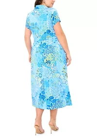 Plus Short Sleeve Midi Shirtdress