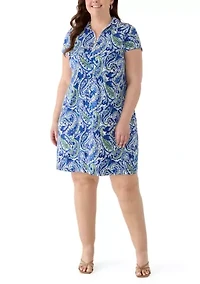 Plus Paisley Print Mini Dress