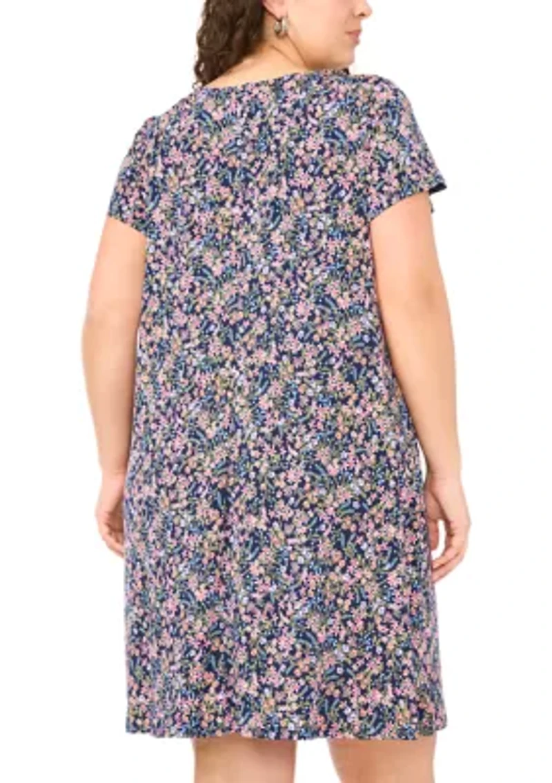 Plus 3 Ring Ditsy Mini Dress