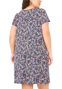 Plus 3 Ring Ditsy Mini Dress