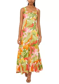 Women's Salted Lime Smocked Back Maxi Dress