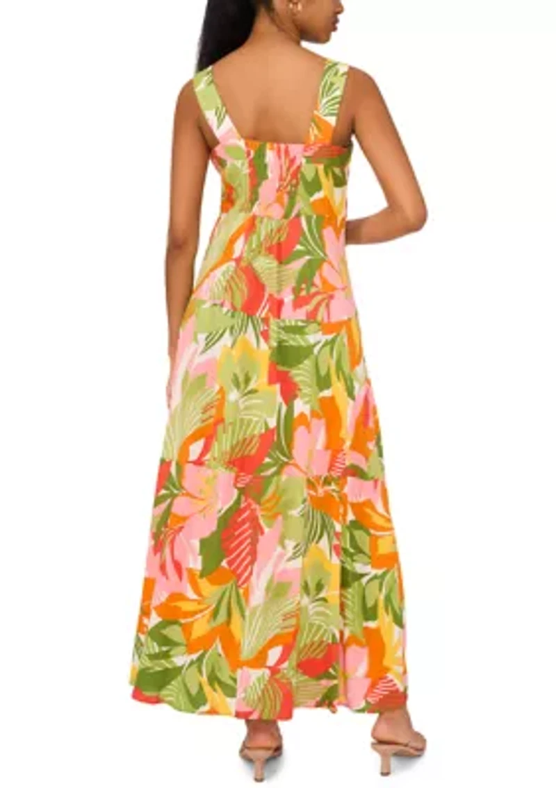 Women's Salted Lime Smocked Back Maxi Dress