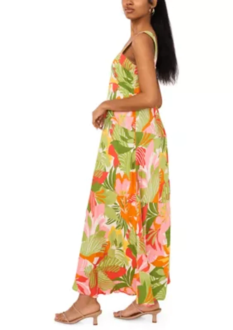 Women's Salted Lime Smocked Back Maxi Dress