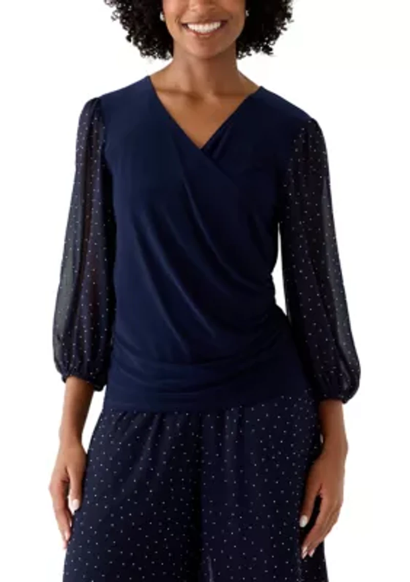 Women's Long Sleeve V-Neck Top