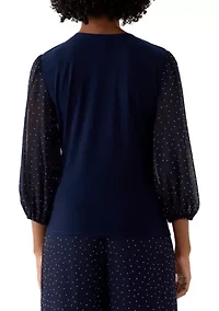 Women's Long Sleeve V-Neck Top