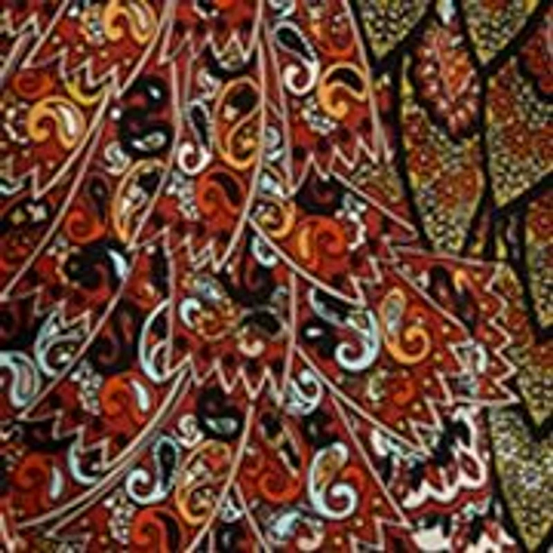 Women's 3/4 V-Neck Abstract Print Maxi Dress