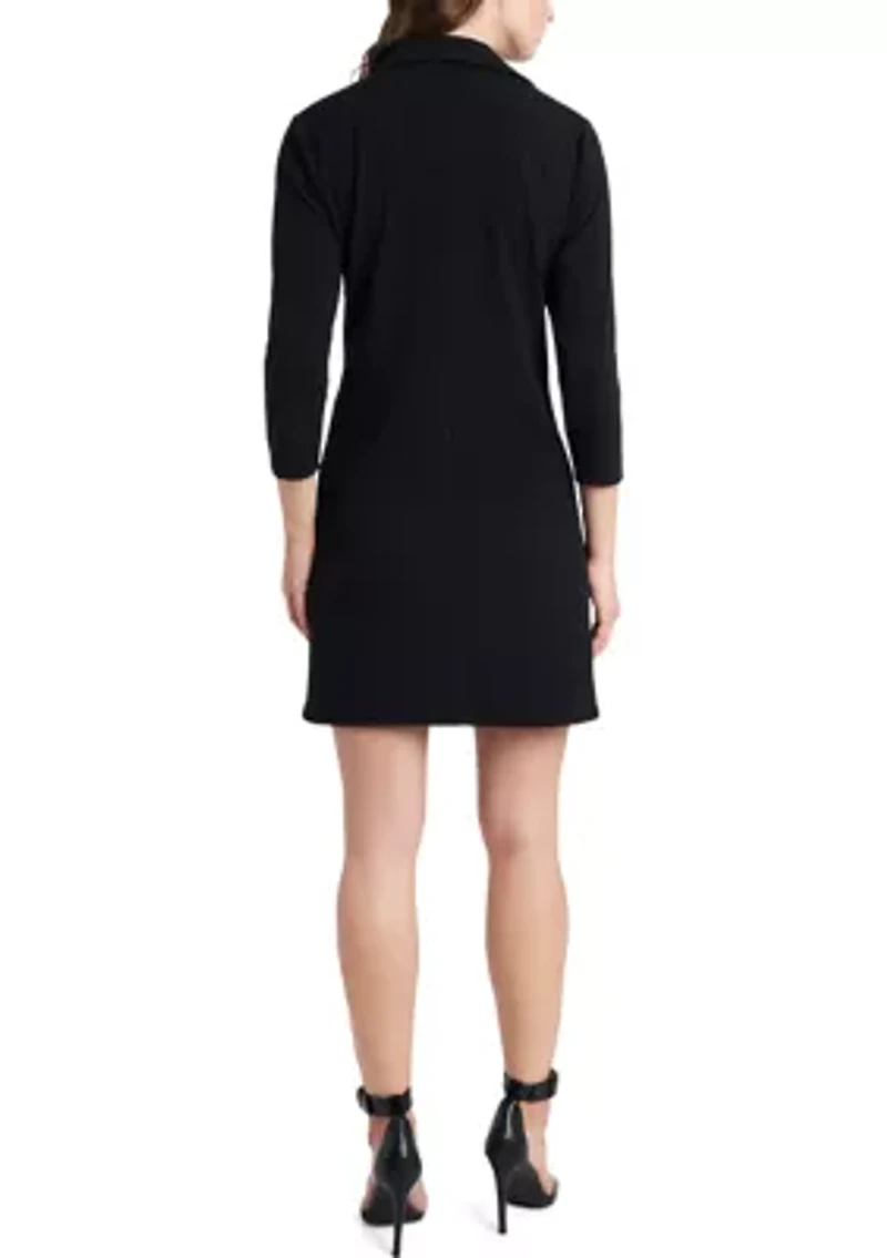 Women's Grommet Pocket Solid Dress