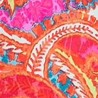 Women's Short Sleeve Paisley Print Tie Waist Fit and Flare Midi Dress